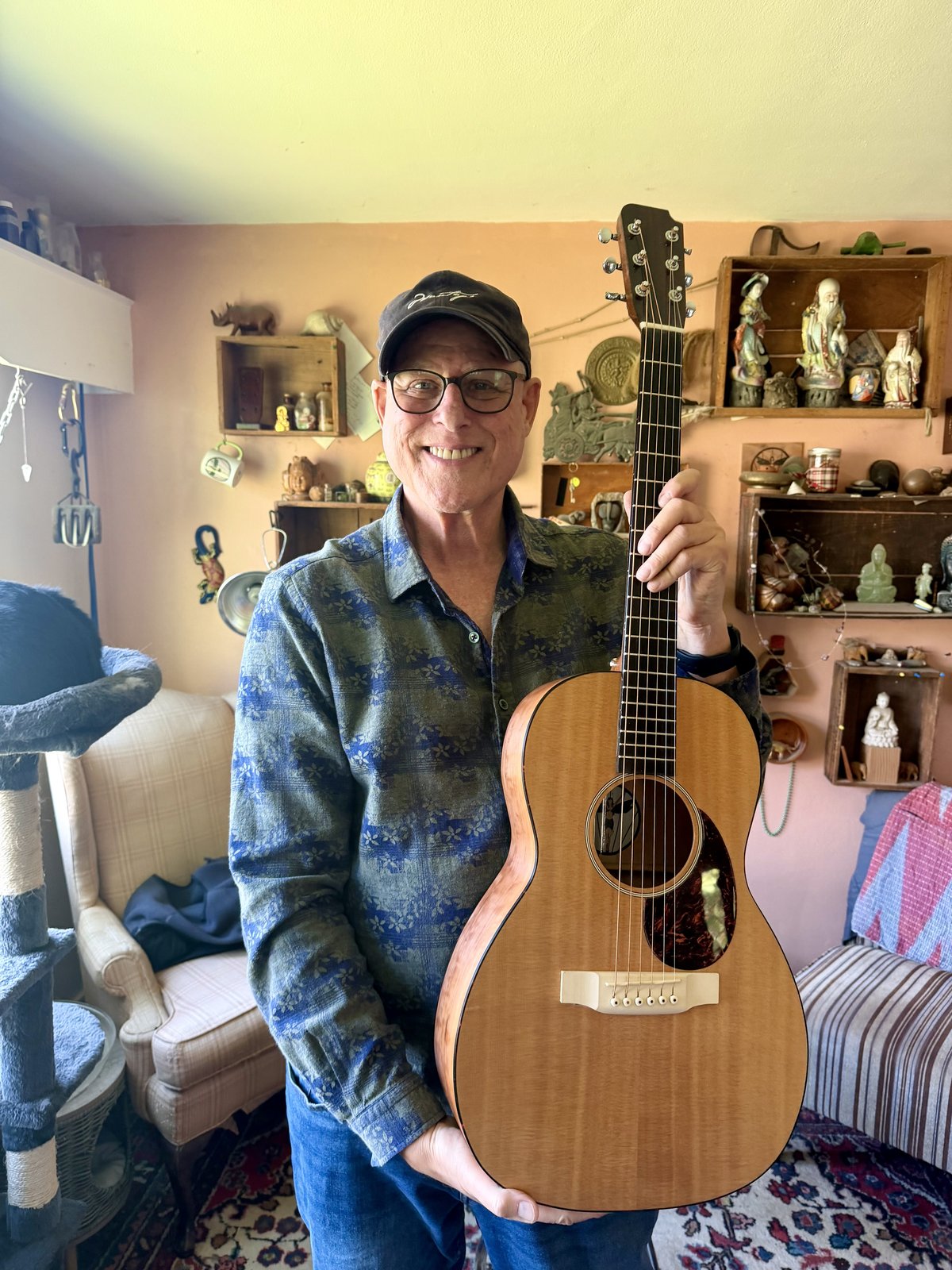 Shambhu with his new guitar
