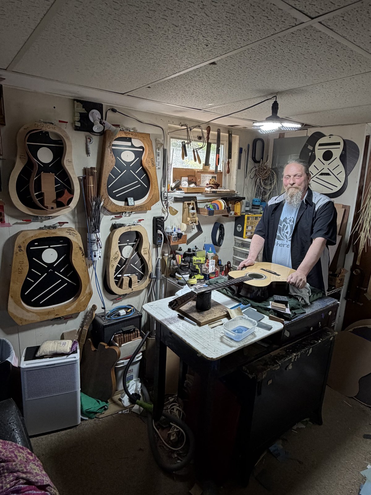 Custom luthier Todd Johnston creating guitar magic