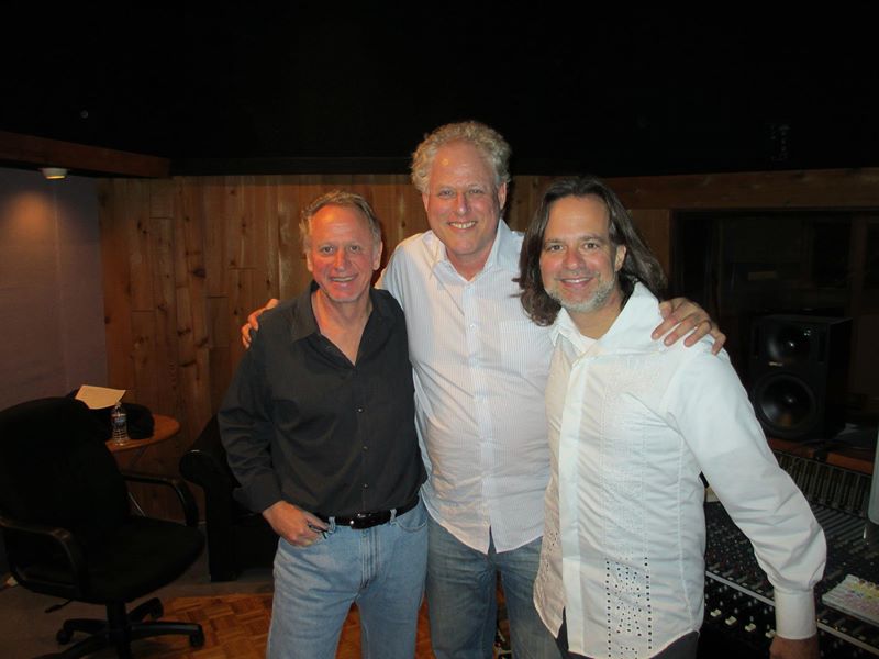 Producer Will Ackerman and violinist Charlie Bisharat recording Sacred Love in Los Angeles